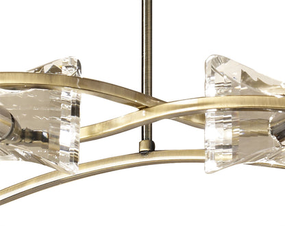 Mantra Kromo 73cm Telescopic 8 Light G9 Round, Antique Brass