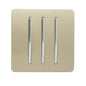 Trendi 3 Gang 2 Way Artistic Modern 10 Amp Rocker Light Switch Gold ART-SS6GO