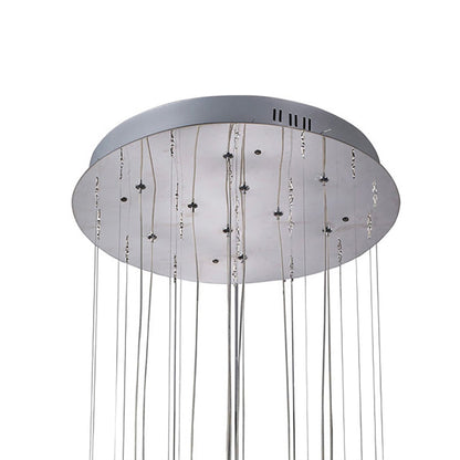Diyas Class 45cm  Round 10 Light G4 Polished Chrome/Black Glass/Crystal, NOT LED/CFL Compatible Ceiling Pendant Light Fitting