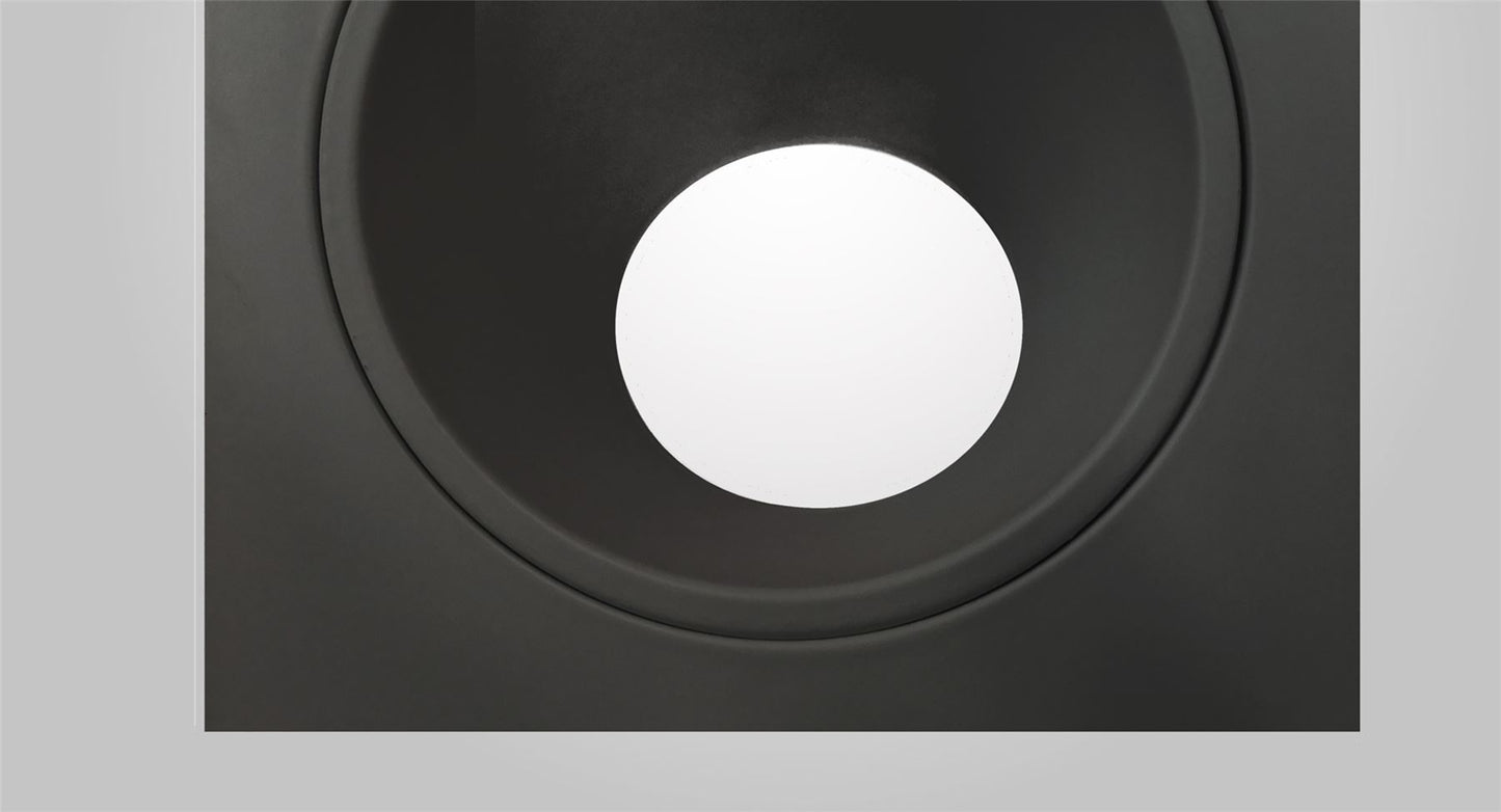 Mantra Fusion Brandon Recessed Downlight Square, 1 x GU10 (Max 12W), Matt Black, Cut Out: 98mm, Lampholder Included