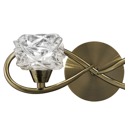 Mantra Maremagnum Wall Light Switched 2 Light G9, Antique Brass