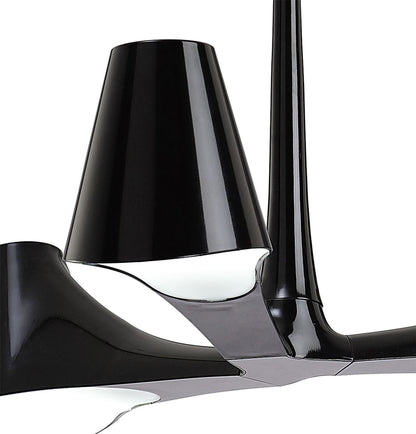 Mantra Ora 70cm Telescopic Convertible To Semi Flush 3 Light E27, Gloss Black/White Acrylic/Polished Chrome, CFL Lamps INCLUDED