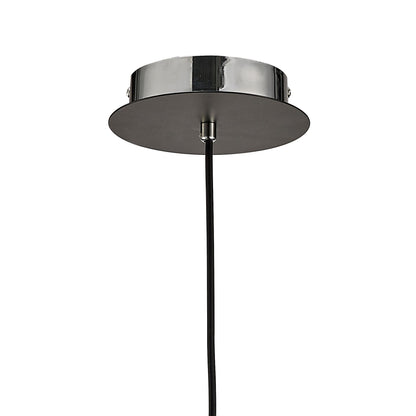 Diyas Salvio 16.5cm Ceramic Square Sculpture  1 x 3W LED 4200K Chrome/Black, 3yrs Warranty Ceiling Pendant Light Fitting