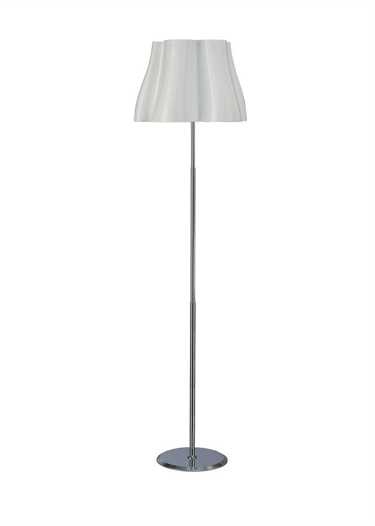 Mantra M3722 Miss Floor Lamp 3 Light E27, Gloss White/Polished Chrome