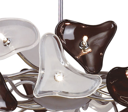 Mantra Otto 65cm Pendant 24 Light G4 Ring, Polished Chrome/Frosted Glass/Black Glass, NOT LED/CFL Compatible