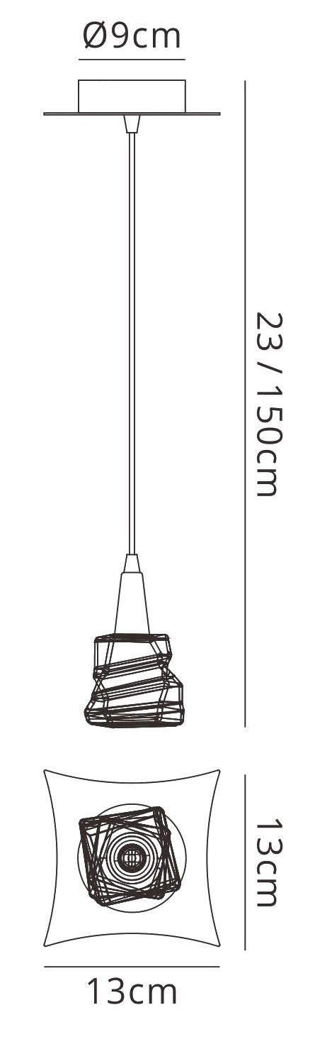 Mantra M3754 Iku Pendant 1 Light G9, Satin Nickel