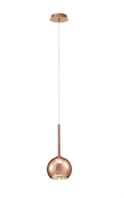 Deco Regina Single Pendant 1 Light G9 Copper/Copper Glass