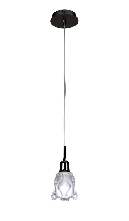 Mantra Amel 12cm Pendant 1 Light L1/SGU10, Black Chrome, CFL Lamps INCLUDED