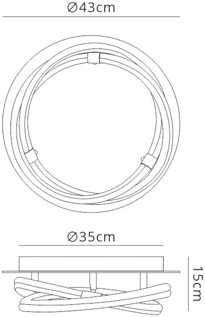Mantra Infinity II 43cm Ceiling Light, 30W LED, 3000K, 2250lm, IP20, Chrome/White Acrylic/Clear Mirror, 3yrs Warranty