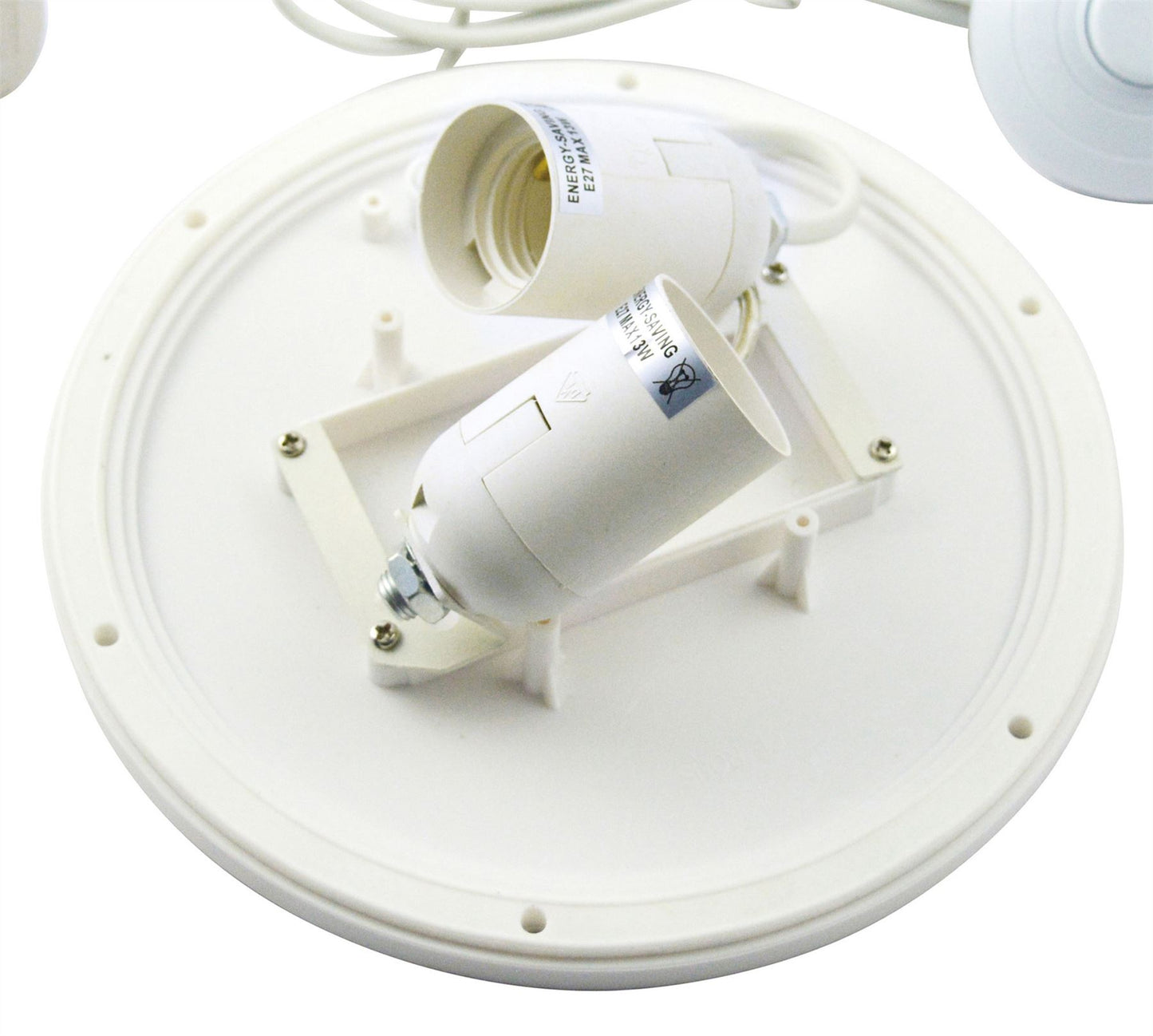 Mantra Huevo E27 Plate 2 Light CFL Indoor with Foot Switch, White