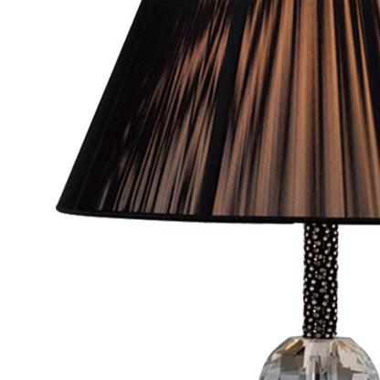 Diyas Elena Crystal Table Lamp 1 Light E27 WITHOUT SHADE Black Chrome