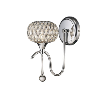 Diyas Chelsie Wall Light 1 Light G9 Polished Chrome/Clear Beaded Glass