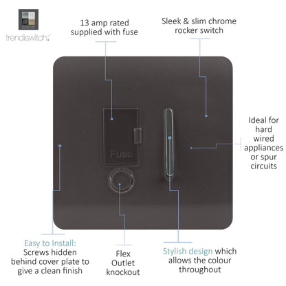 Trendi Artistic Modern Glossy Tactile Fused Spur Switch Dark Brown