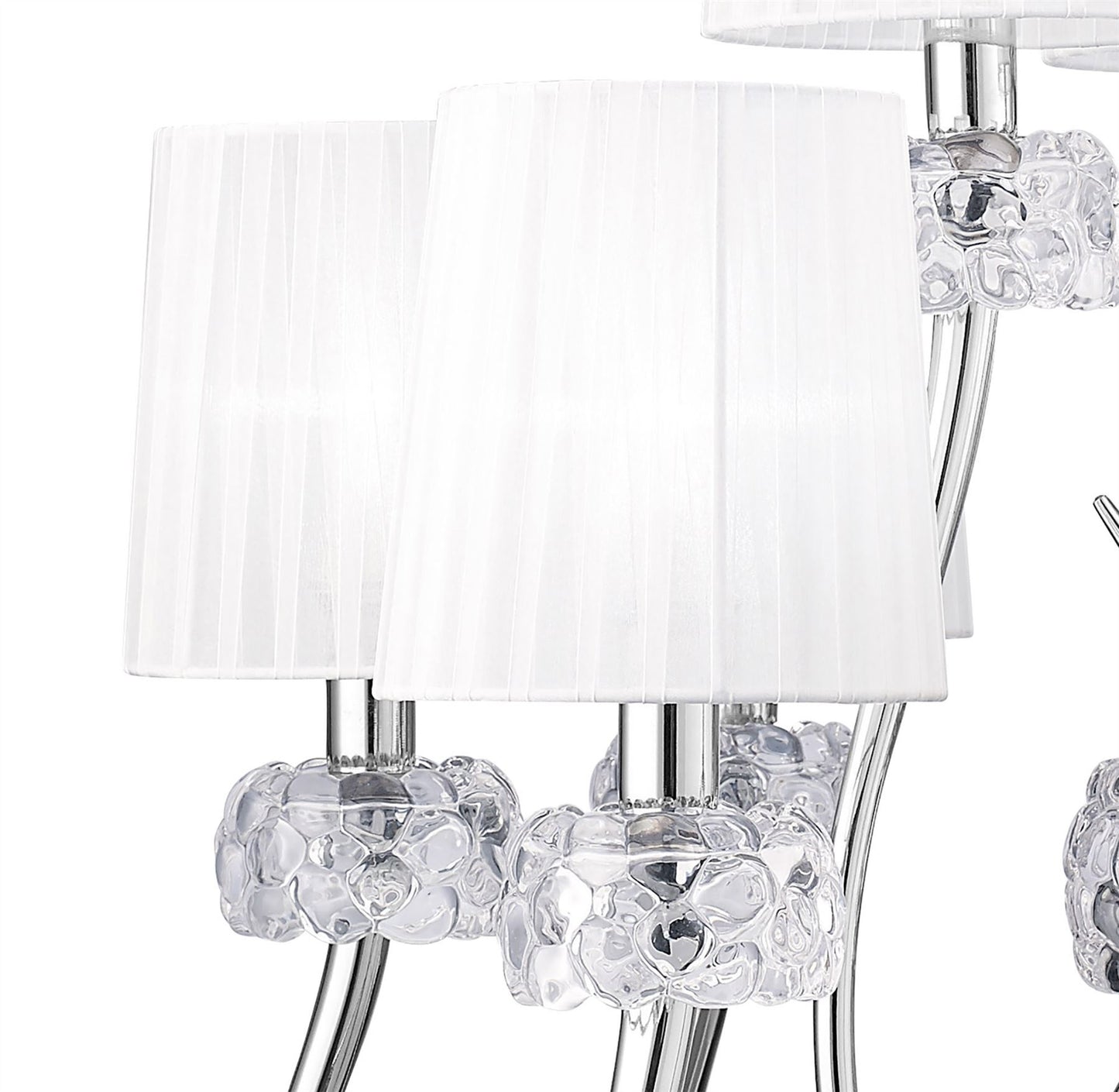 Mantra M4630 Loewe 2 Tier Pendant 6+3 Light E14, Polished Chrome with White Shades