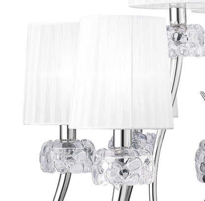 Mantra M4630 Loewe 2 Tier Pendant 6+3 Light E14, Polished Chrome with White Shades