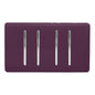 Trendi 4 Gang (2 Way & 2xIntermediate) Glossy 10 Amp Rocker Light Switch Plum