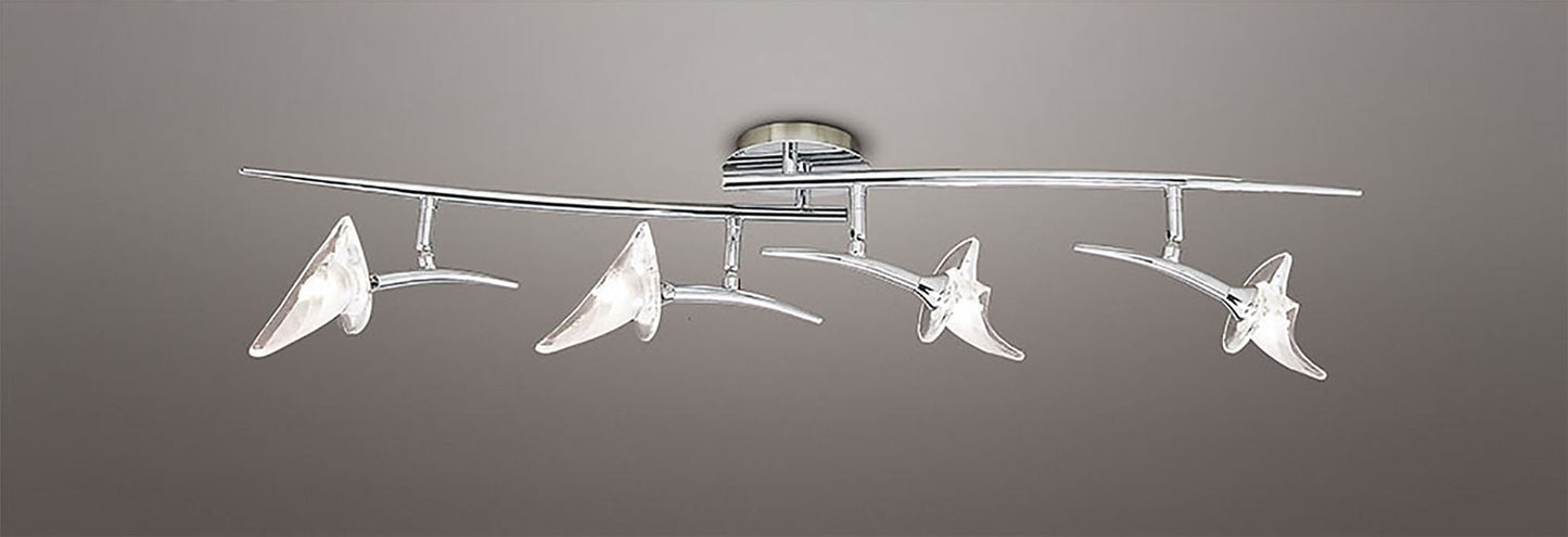 Mantra Flavia Linear Spot Light 4 Light G9 with Adjustable Heads, Polished Chrome