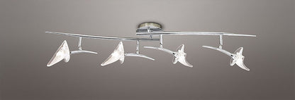 Mantra Flavia Linear Spot Light 4 Light G9 with Adjustable Heads, Polished Chrome