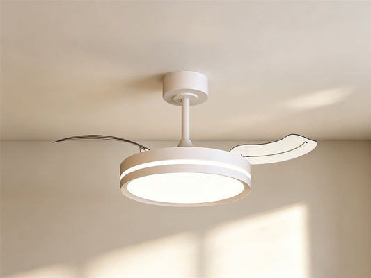 Villena S 42cm 30W LED Dimmable Ceiling Light With Built-In 24W DC Fan, 3000-5000K Remote Control, 4845lm, White, 5yrs Warranty