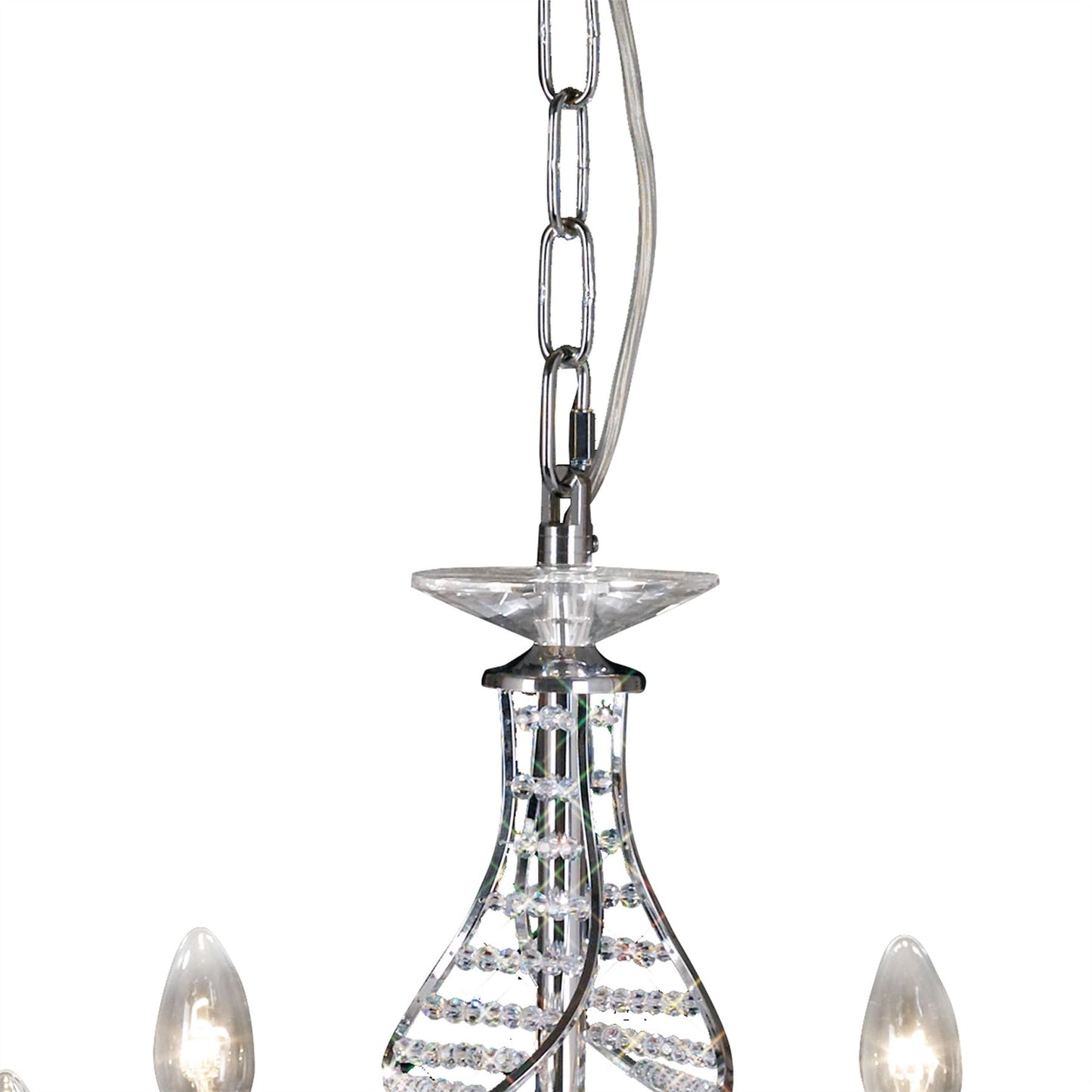Diyas Santo 66cm  6 Light E14 Polished Chrome/Crystal Ceiling Pendant Light Fitting