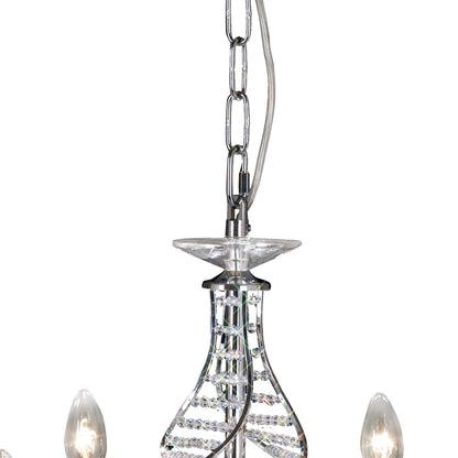 Diyas Santo 66cm  6 Light E14 Polished Chrome/Crystal Ceiling Pendant Light Fitting