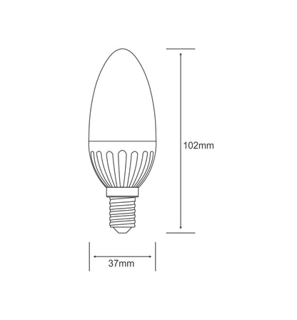 Luxram High Power SMD LED Candle E14 2.5W 120lm Warm White 2700K LED