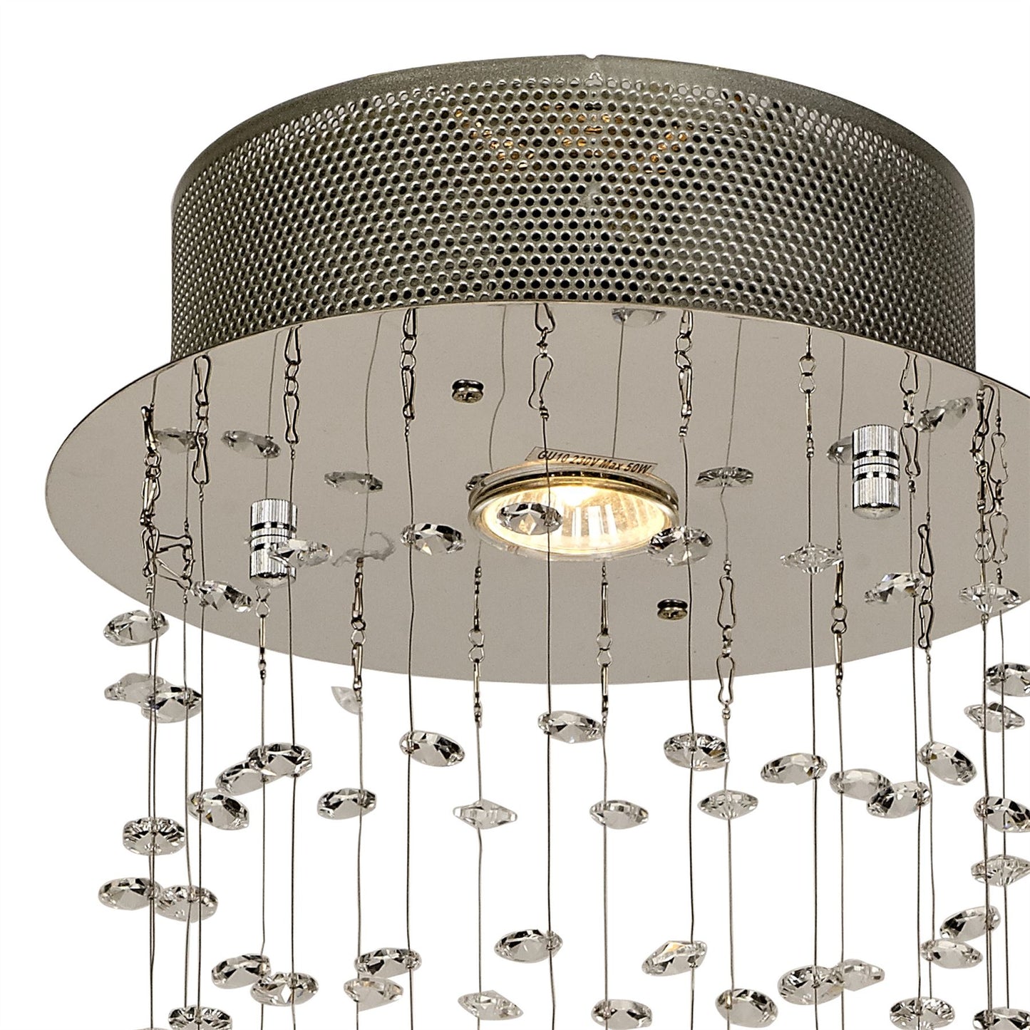 Diyas Colorado 25cm  Single-Spiral 1 Light GU10 Polished Chrome/Crystal Ceiling Pendant Light Fitting
