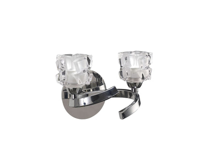 Mantra Ice Wall Light Switched 2 Light G9 ECO, Polished Chrome