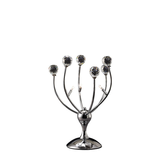 Diyas Xeena Crystal Table Lamp 3 Light G4 Polished Chrome, NOT LED/CFL Compatible