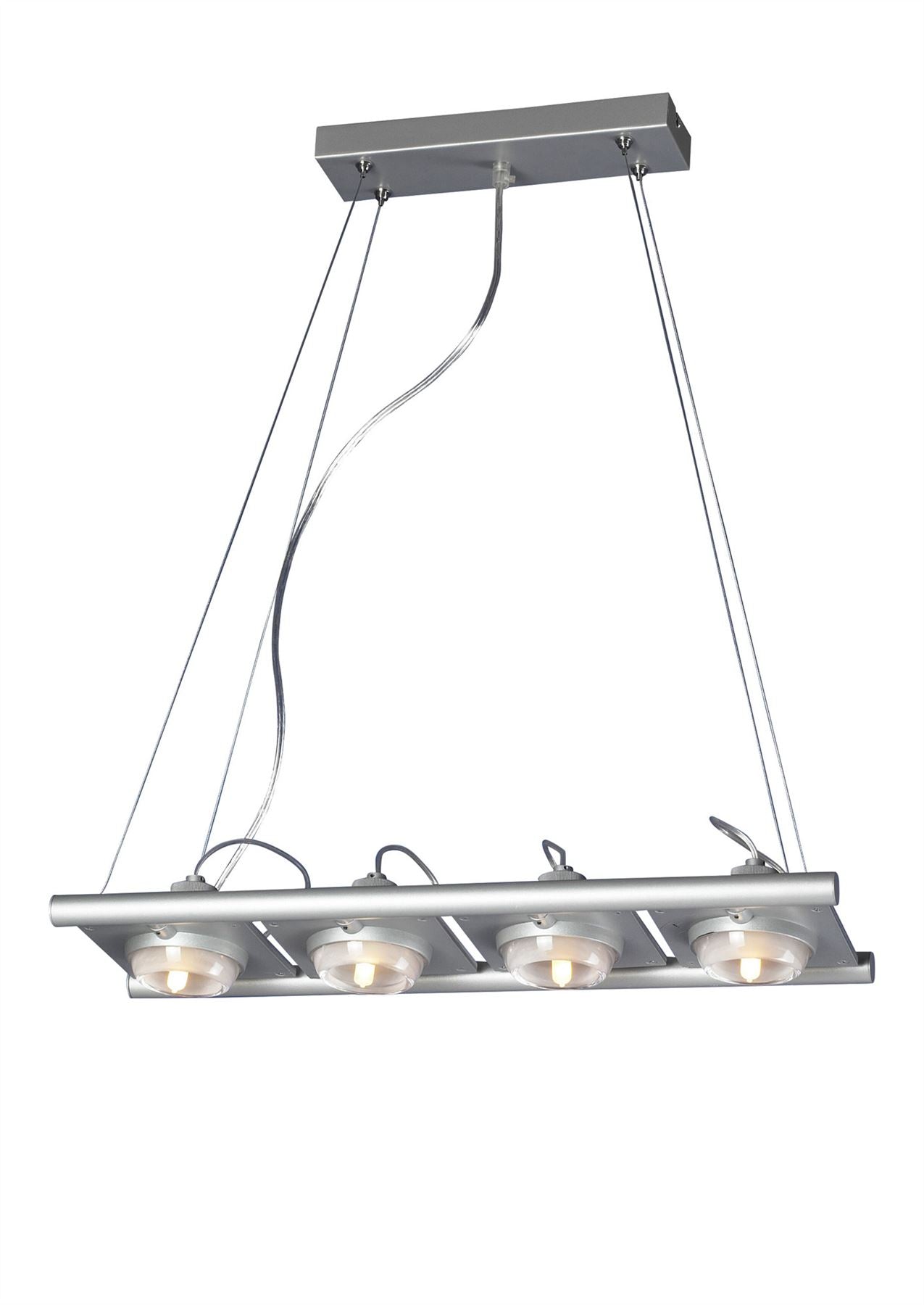 Mantra (0040 003) Ull Rectangular Pendant 4 Light G9 Silver Grey