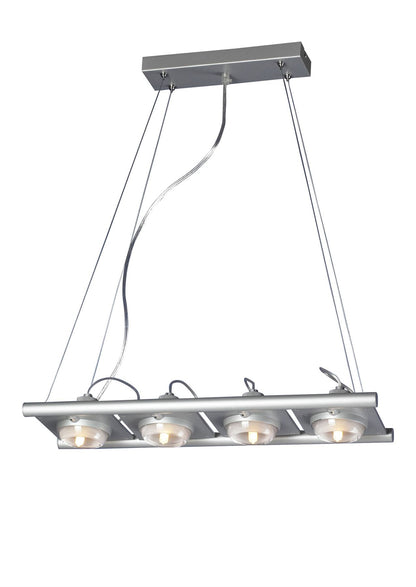 Mantra (0040 003) Ull Rectangular Pendant 4 Light G9 Silver Grey