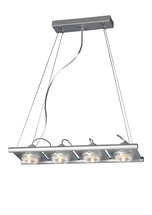 Mantra (0040 003) Ull Rectangular Pendant 4 Light G9 Silver Grey