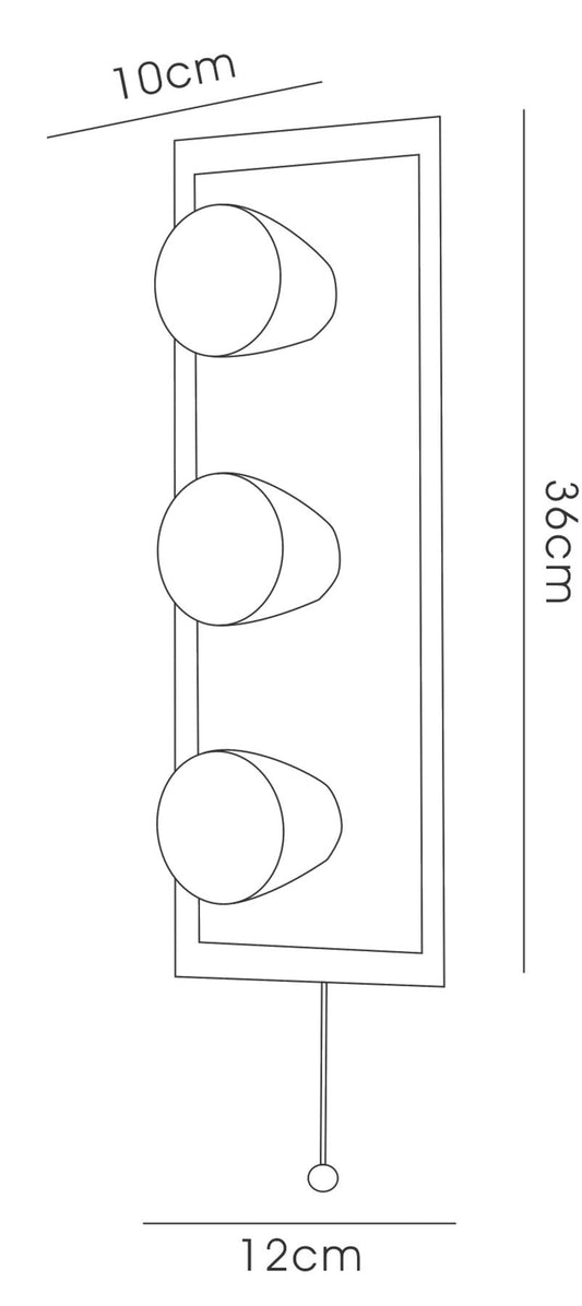 Diyas IP44 Cone Wall Light with Pull-Cord Switch 3 Light G9 Polished Chrome & Aluminium/Opal Glass