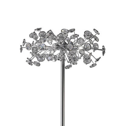 Diyas Savanna Floor Lamp 3 Light G9 Polished Chrome/Crystal, NOT LED/CFL Compatible