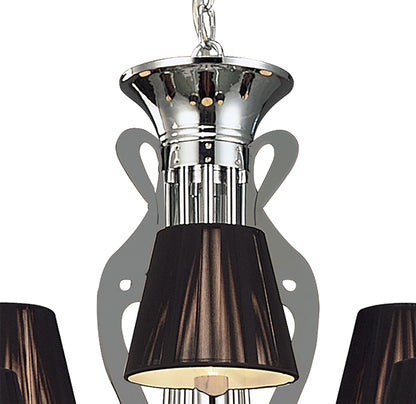 Mantra Acanto 84cm Pendant Round 9 Light E14, Polished Chrome with Black Shades