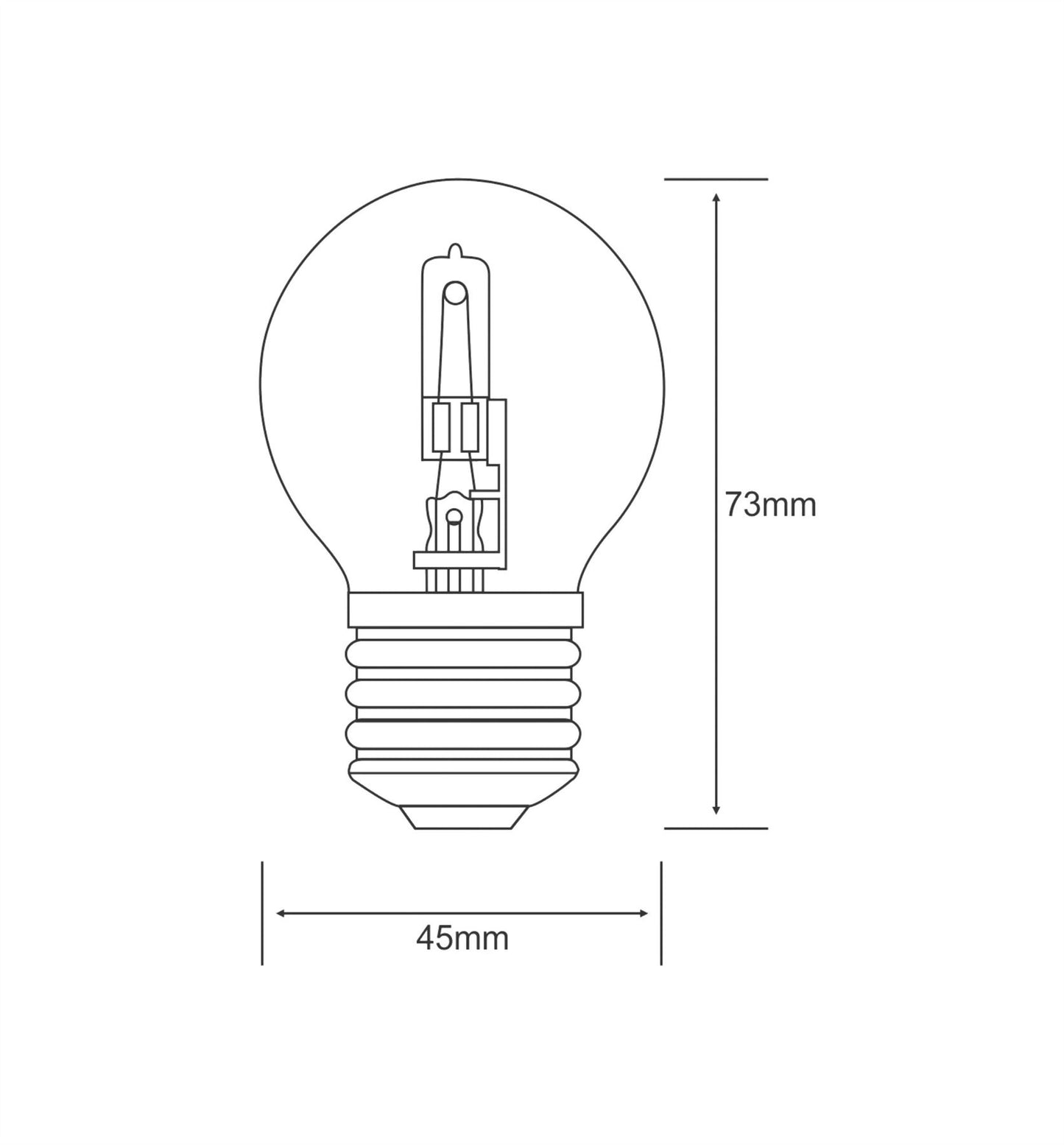 Luxram Halogen Energy Saver Ball E27 42W Halogen