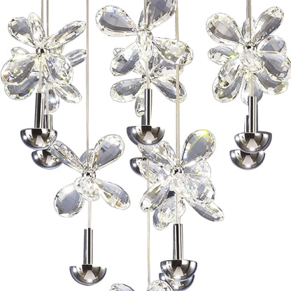 Diyas Aviva 40cm  Round 10 Light 4000K LED Polished Chrome/Crystal Ceiling Pendant Light Fitting