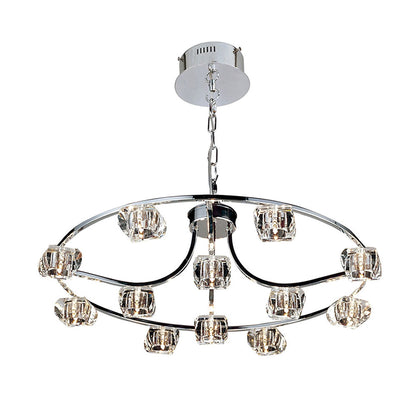 Diyas Polana 70cm  Round 12 Light G4 Polished Chrome, NOT LED/CFL Compatible Ceiling Pendant Light Fitting