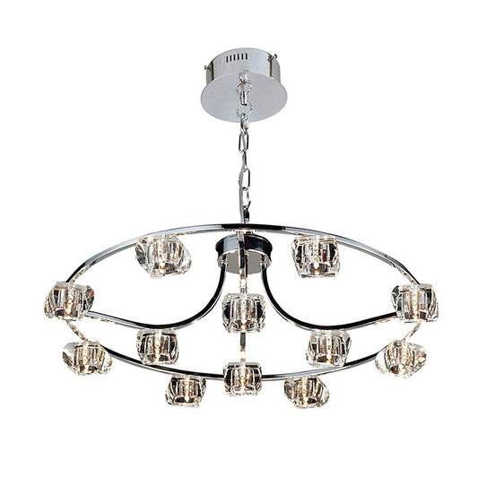 Diyas Polana 70cm  Round 12 Light G4 Polished Chrome, NOT LED/CFL Compatible Ceiling Pendant Light Fitting