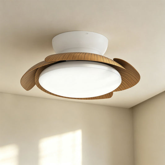 Aloha 52cm 45W LED Dimmable Ceiling Light With Built-In 30W DC Reversible Fan, Wood, 3500lm, 5yrs Warranty