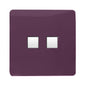 Trendi Artistic Modern Glossy Tactile 2 Gang Telephone Socket Plum