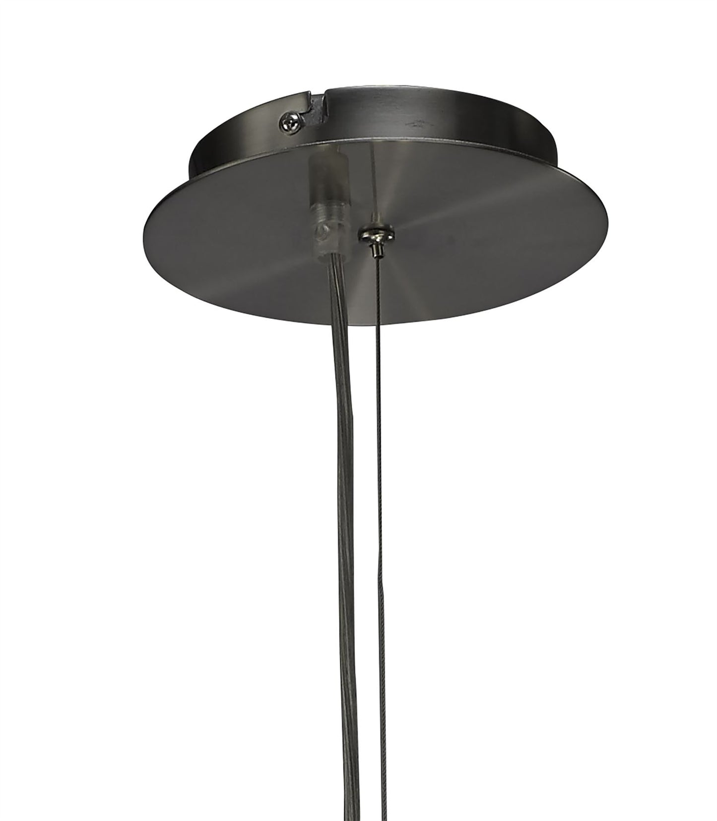 Mantra M3704 Lua Pendant 3 Light E27, Satin Nickel with White Shade