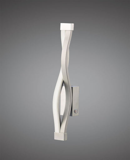 Mantra Sahara Wall Light 6W LED 3000K, 420lm, Dimmable Silver/Frosted Acrylic/Polished Chrome, 3yrs Warranty