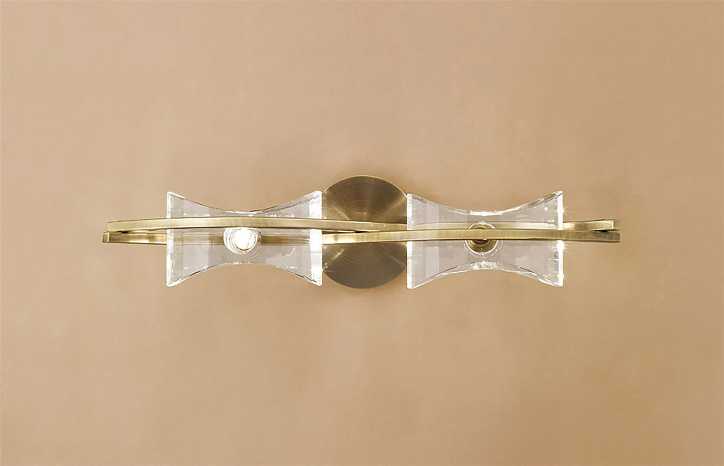 Mantra Kromo Wall Light Switched 2 Light G9, Antique Brass