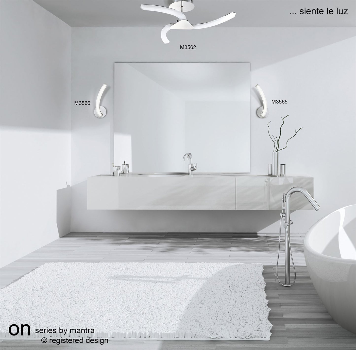 Mantra M3562 On Semi Flush 15W LED 3000K, 1500lm, Polished Chrome/Frosted Acrylic, 3yrs Warranty - M3562 Ceiling