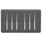 Trendi Artistic Modern Glossy 6 Gang 2 Way Rocker Double Plate Tactile Light Switch Charcoal