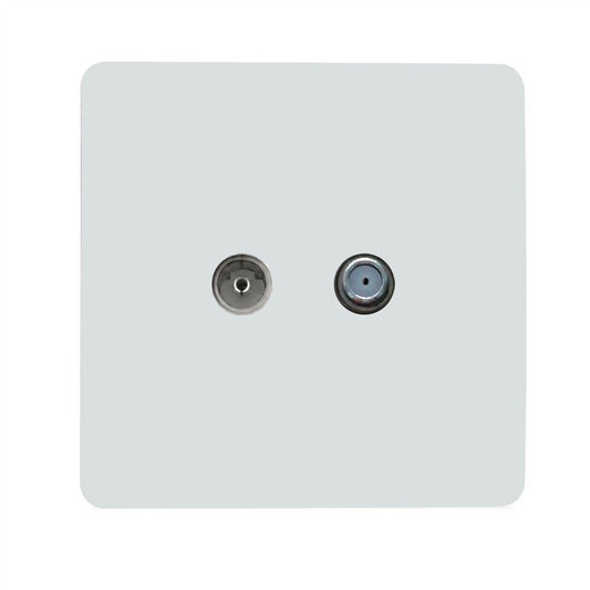 Trendi Switch Ice White TV Coaxial & F-Type Satellite Socket - Screwless