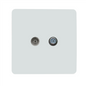 Trendi Switch Ice White TV Coaxial & F-Type Satellite Socket - Screwless