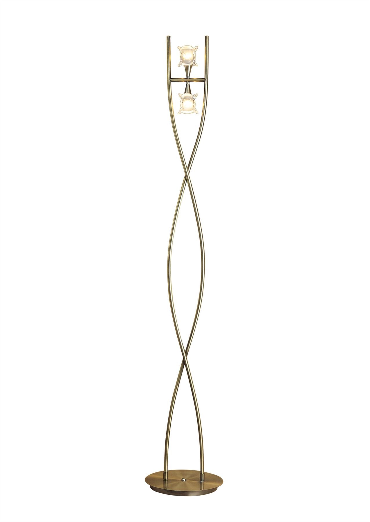 Mantra Rosa Del Desierto Floor Lamp 2 Light G9, Antique Brass, NOT LED/CFL Compatible