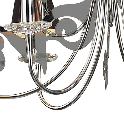 Mantra Acanto 84cm Pendant Round 9 Light E14, Polished Chrome with Black Shades